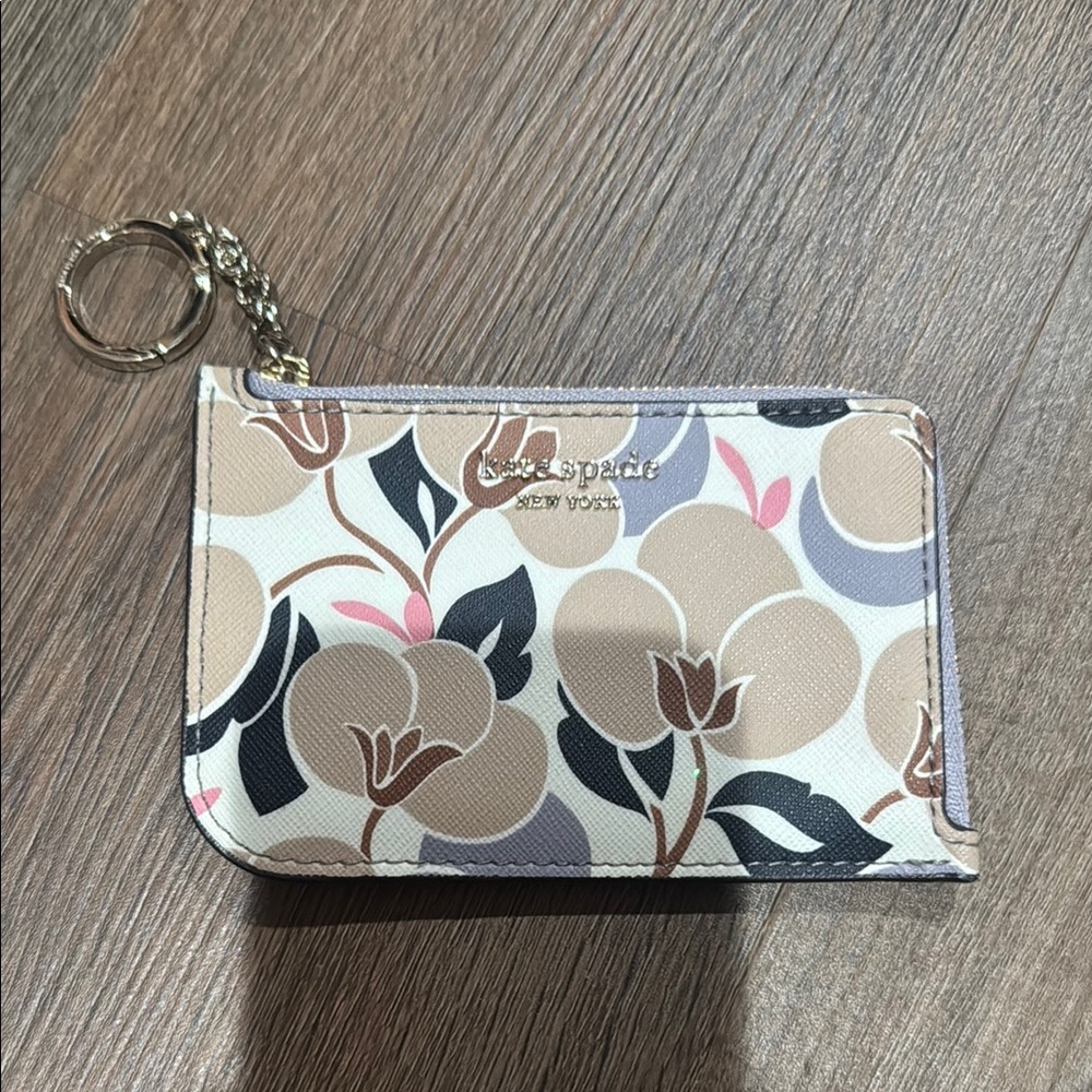 Kate Spade Cream and Tan Key Card Holder